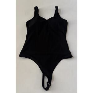 Klassy Network Sweetheart Tank Black Bodysuit Women's Large Built in Bra Cups